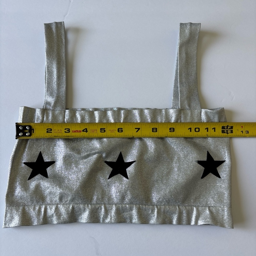 Emilio Cavallini Silver Metallic Crop Top - Picture 2 of 5